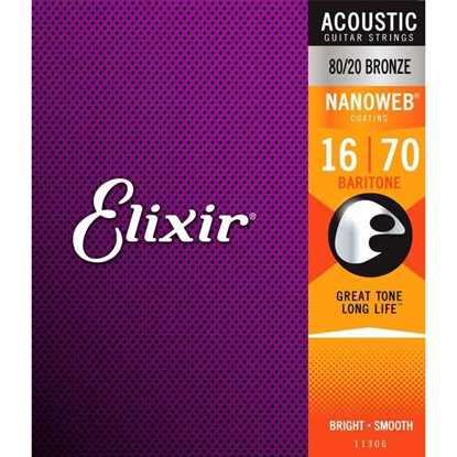 Elixir Acoustic 80/20 Bronze Baritone NANOWEB 016-070