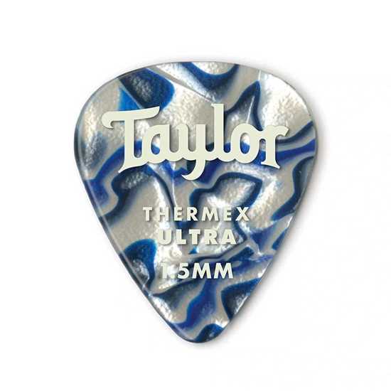 Taylor 351 Shape Premium Thermex Ultra Blue Swirl 1.5mm - 6 Pack plektrum