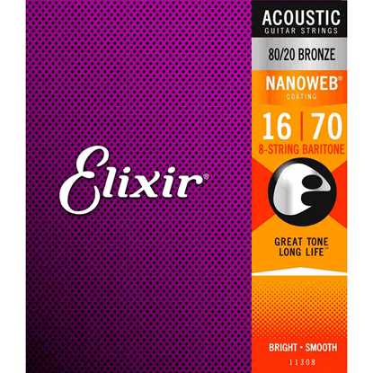 Elixir Nanoweb® Bronze 016-070 8-strängad Baryton