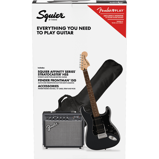 Squier Affinity Series™ Stratocaster® HSS Pack Laurel Fingerboard Charcoal Frost Metallic