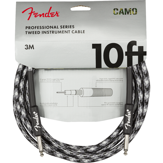 Fender Professional Series Instrument Cable 10' Winter Camo